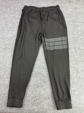 Public Record Joggers Men L Black Standard Fit Sweatpants Athleisure Striped GUC