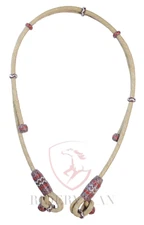 Hand Braided Bosal Hanger, Chestnut Cherry & Natural Horse Bosal Hanger.