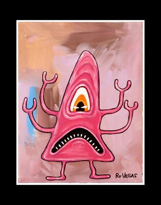 FOUR HANDS HANS limited print RT VEGAS signed original outsider lowbrow monster