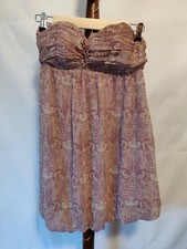 Guess women's lined dress size 9 purple tan floral sleeveless padded bra NWOT