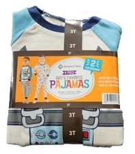   NWT Member's Mark 4 Piece Boys Favorite Pajamas Space Rocket 3T Long Sleeve  