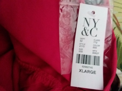 NY&C Red Dress Lined 3/4 Sleeve Size XL NEW - Picture 10 of 12