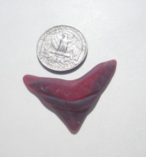 Sea Glass, Unique V Shaped Red with a Pressed Pattern