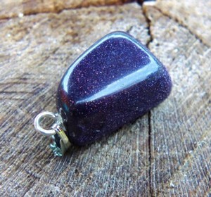 Cosmic Karma Balance Spell Success Luck Spirit Energy Pendant Blue Goldstone