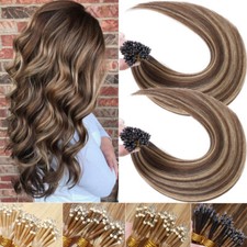 1G Thick Nano Ring Nano Beads Loop Hair Extensions Micro Human Hair Highlight US