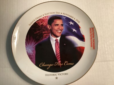 Limited Edition Barack Obama History Victory Collectable Plate 22K