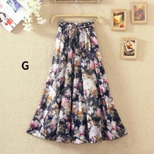 Chiffon Blumen Rock A-Linie Plissee Drucken 70/80/90CM Länge Damen