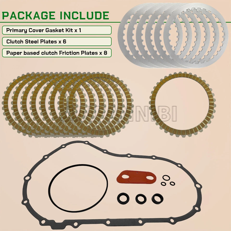 Kit de placas y juntas de acero de fricción de embrague para Harley Sportster 883 1200 2004-2019 Foto 2 de 4
