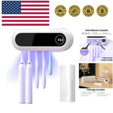 Toothbrush Holder, 5 Toothbrush Slots Timer Function, Cordless Wall Mounted...