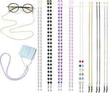 Eyeglass Chain,8 Pcs Beaded Eye Glasses Strap Holders around Neck for Women
