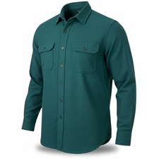 Vintage Woolrich Chamois Shirt XL USA Made Spruce Green Heavy Flannel NWT 6460