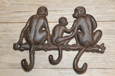 1-MONKEY WALL PLAQUE-HOOK,Adorable Triple Hook,Bath/Kitchen Decor,Gifts,H-15B