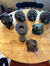geocache container, turtle, frog and toadhand painted, medium size