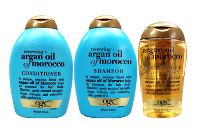 OGX Renewing + Argan Oil of Morocco Shampoo & Conditioner & Oil- Pack of 3