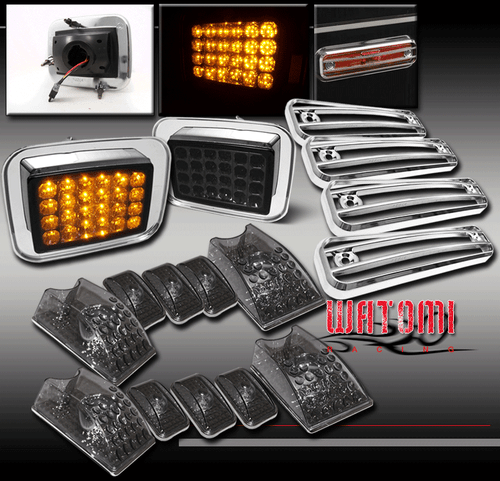 03-09 HUMMER H2 LED ESQUINA + CABINA TECHO FUNCIONANDO + MARCADOR LATERAL CUBIERTA LUZ SEÑAL DE HUMO