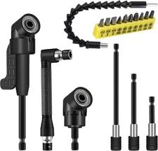17 Pcs Flexible Drill Bit Extension, Include 2 Pcs Hex Shank 105° Right Angle...