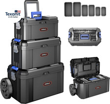 3 In 1 Rolling Tool Box With Wheels Stackable Modular Tool Storage Organizer