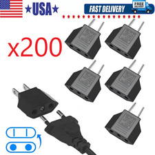 New EU Euro Europe to US USA Power Jack Wall Plug Converter Travel Adapter Lot