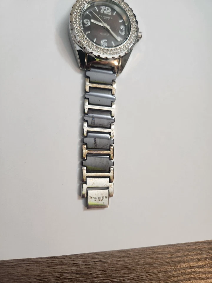 Ladies Akribos XXIV AK514BR Ceramic Watch. New Battery - image 3 of 4