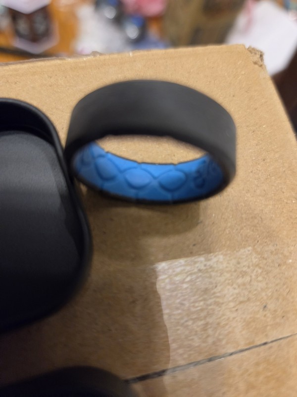 Groove Life Men's Silicone Wedding Band Ring, size 9, Gray/Blue *NEW IN BOX*
