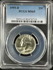 1955-D 25C Washington Quarter Dollar PCGS MS65   80476719
