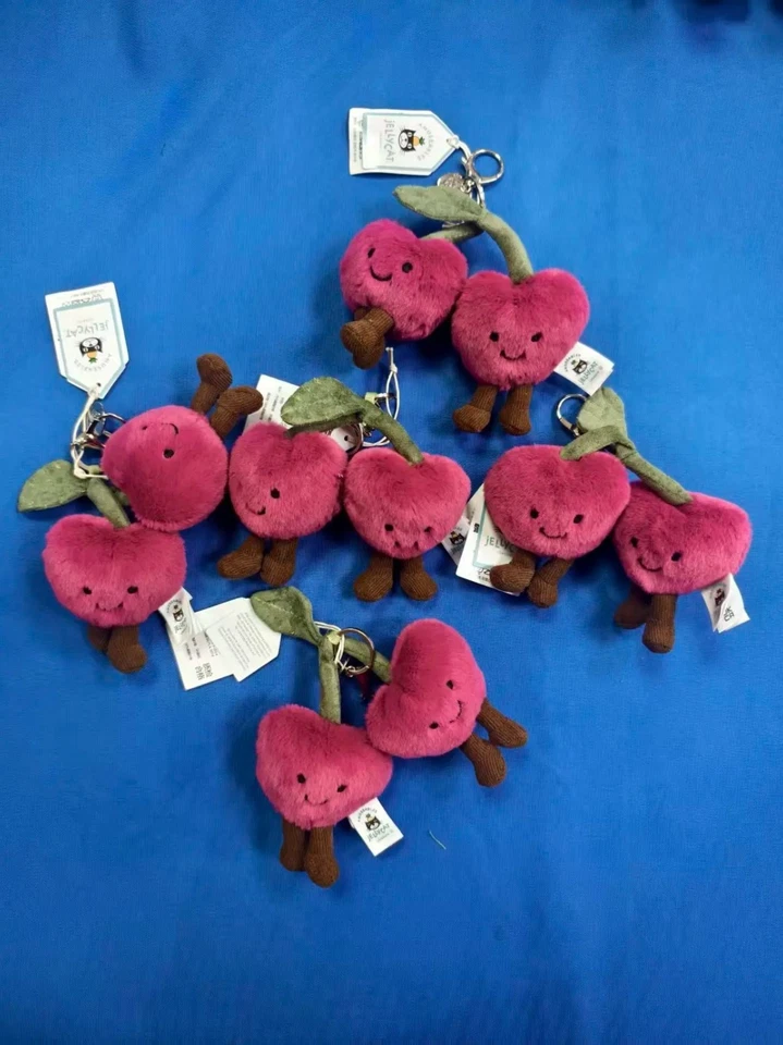 Amuseables Cherries Bag Charm Key Chain Plush Cute Gift New with Tags - Image 4 of 4