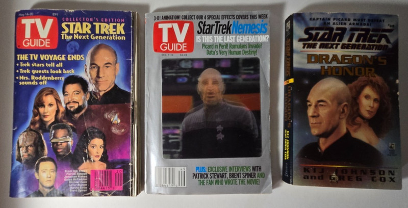 TV Guide Magazines Star Trek;TNG--Lot of 2 plus bonus ST;TNG novel