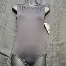 Body Wrappers ProWEAR Boat Neck Tank Leotard Black Scoop Wide Straps Back SZ XL