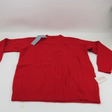 Rafaella Womens Mock Neck Sweater Angora Lambswool Blend Ribbed  Petite  S Red