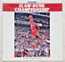 1989 NBA Gatorade Slam Dunk Championship Calendar Michael Jordan Winner