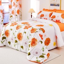 Comforter Set 7 Pieces Reversible Size Comforters for Queen Orange Sunflower