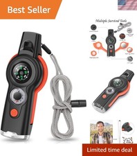 Versatile 7-in-1 Survival Whistle with Lanyard - Perfect Gift for Outdoor Lovers