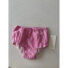 Ralph Lauren Baby Pink Gingham Bloomers 18M Cotton Diaper Cover Shorts NWT