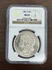 1881-S Morgan Silver Dollar NGC Brown Label MS65