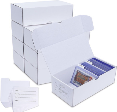 Toploader Storage Box, 8-Pack 100 Count Corrugated Cardboard Trading Card Top Lo