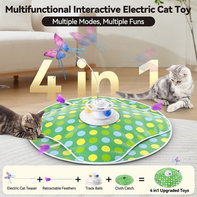 Cat Intelligent Interactive Toy,Rotation Cat Laser Toy,Hide Seek Moving Wand US
