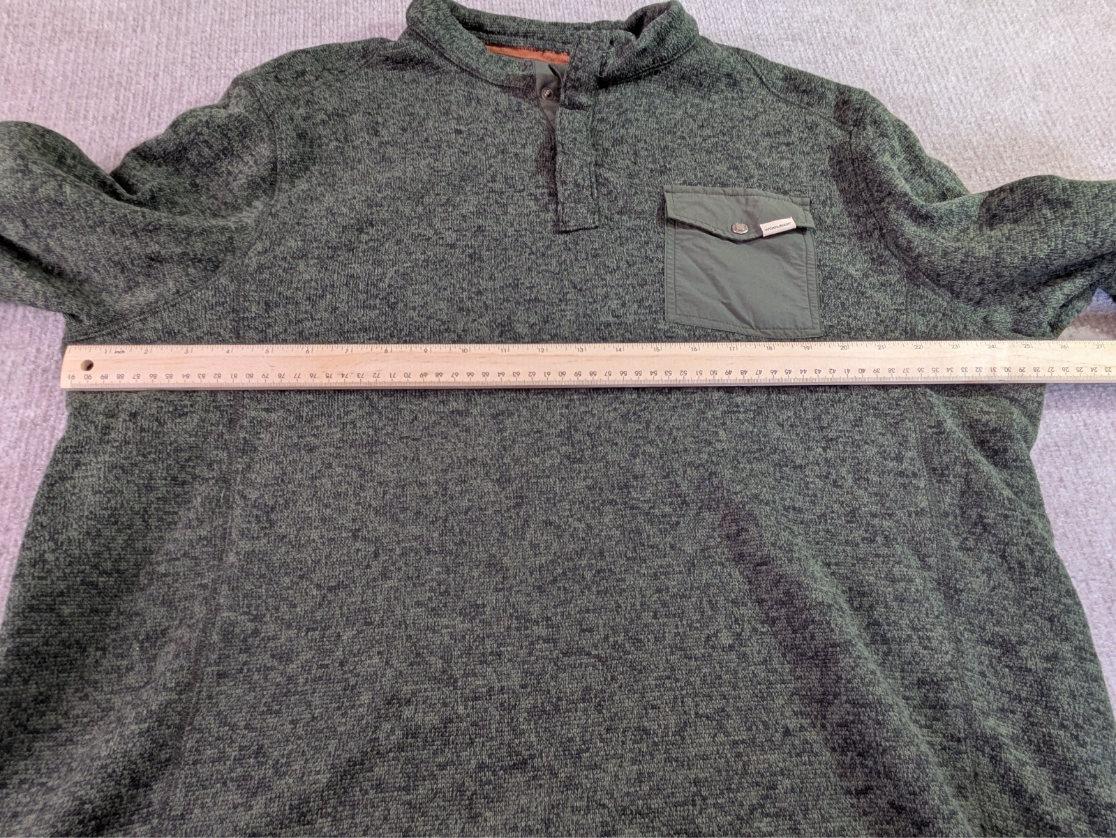 Woolrich Polyester Henley Gray Snap Button Sweate… - image 17