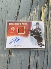 2007-08 SP Authentic - Rookie Review Patch Joni Pitkanen #RR-JP /100 (AU, MEM)