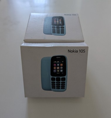 Brand New In OEM BOX Nokia 105 (2018), Black (Unlocked) TA-1034, Dual Sim