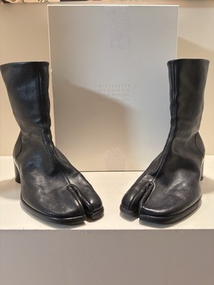 Maison Margiela Tabi Boots Black Leather Men s [41] Made in Italy Authentic