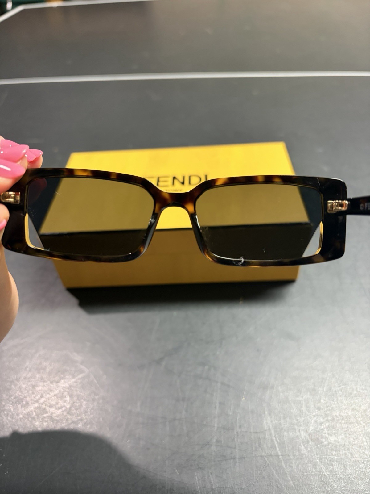 Fendi Women's Way Rectangular Tortoiseshell Sungl… - image 5