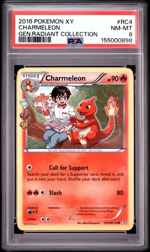 2016 POKEMON XY GENERATIONS RADIANT COLLECTION #RC4 CHARMELEON PSA 8