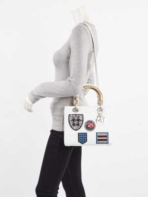 Christian DIOR lady Dior バック　白　バレンタインコラボ DIOR | Lady Dior My ABCDior バッグ スモール カナージュ ラムスキン