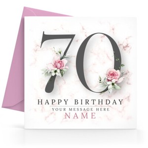 Personalised 70th Birthday Card Women Men Wife Husband Mum Mom Nan Grandma Sister In Law Friend - Foto 9