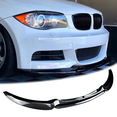 For BMW 1 Series E82 E88 2007-2010 Carbon Fiber Front Bumper Splitter Lip Kit CN
