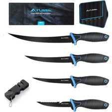 FLISSA 4-Piece Fillet Knife Set Boning Knife  Bait Knives with Sharpener New