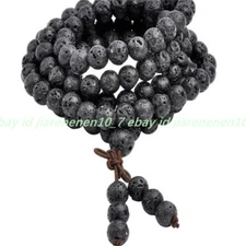 8mm Lava Rock Stone108 Beads Mala Gemstone Bracelet Necklace Gemstone natural