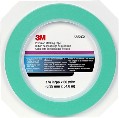3M 06525 Precision Masking Tape 1/4 inch x 60 yards-1Roll