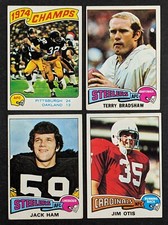 1975 Topps Football Lot 4 Cards Terry Bradshaw Jack Ham