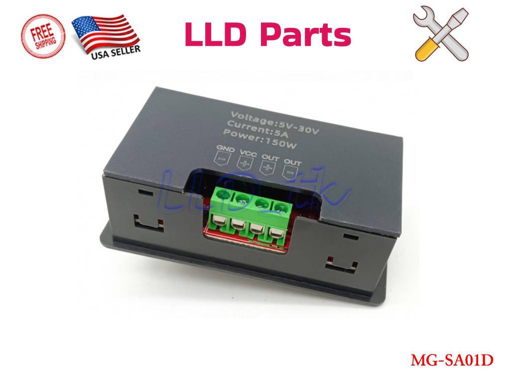 150W DC Motor Speed Controller – PWM 5V 12V 24V With Digital Display, Encoder Knob, Adjustable Duty Cycle & Frequency (1kHz–99kHz), Soft Start, 15A Max